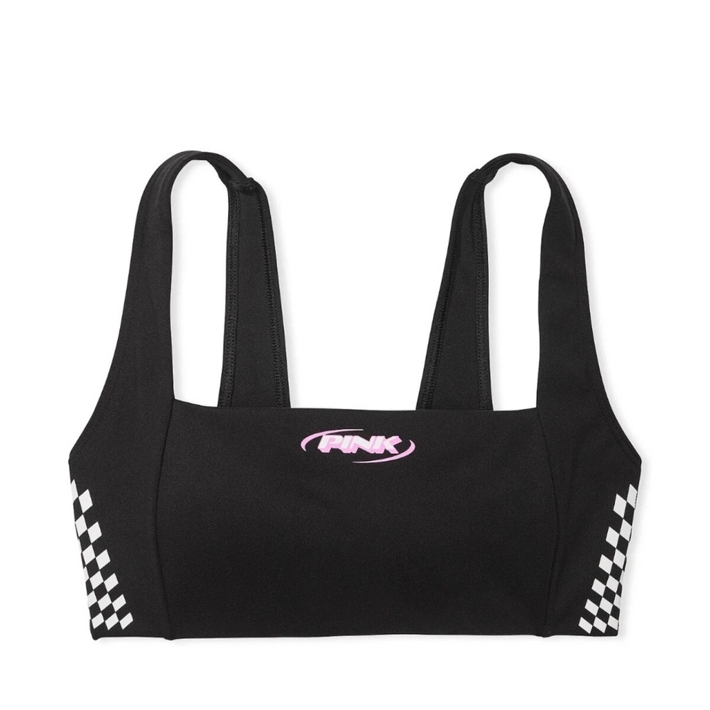Pink Black Sports Bra